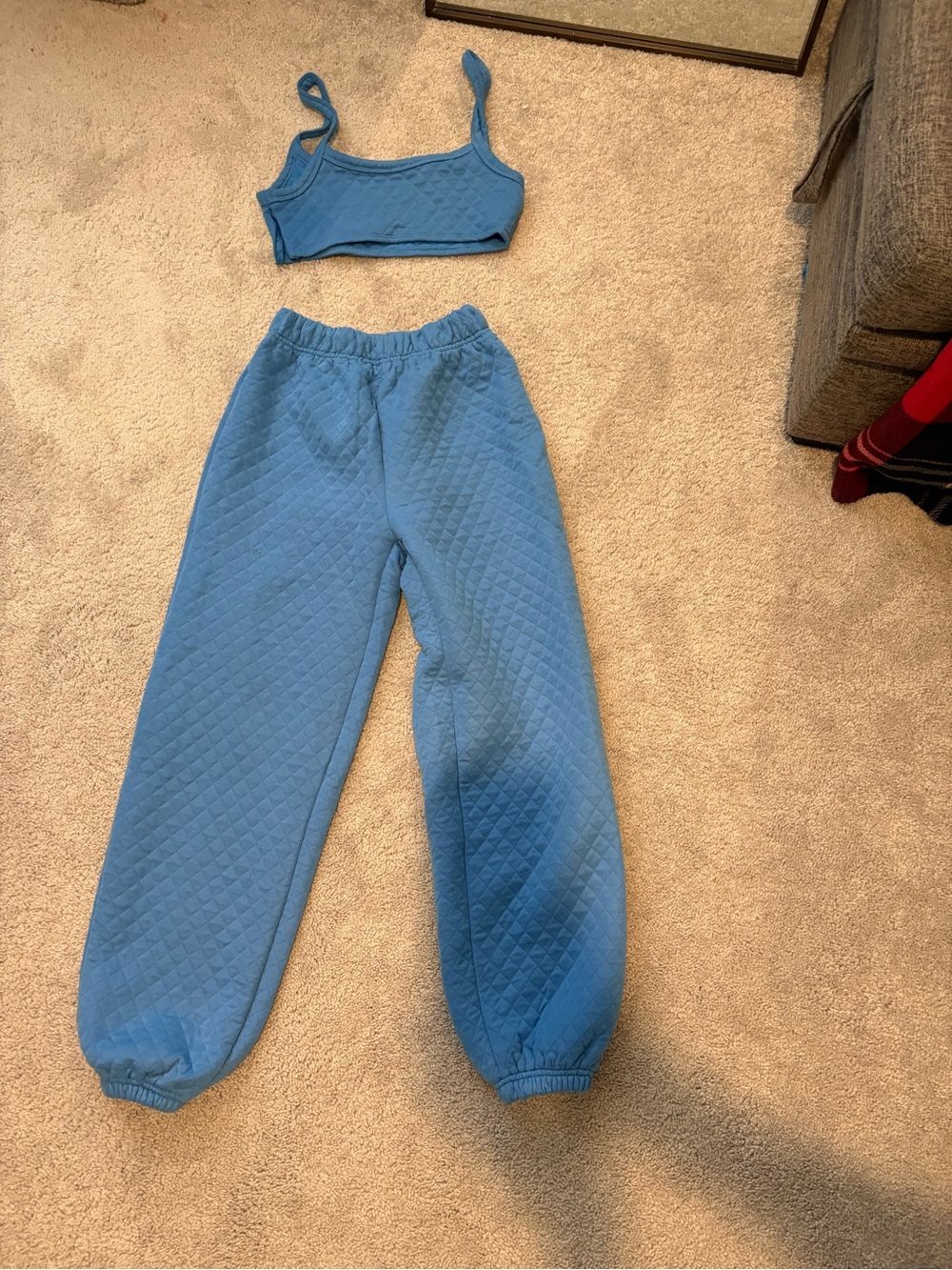 Princess Polly Quilted Blue Jogger Pants - Comfortable Everyday Bottoms